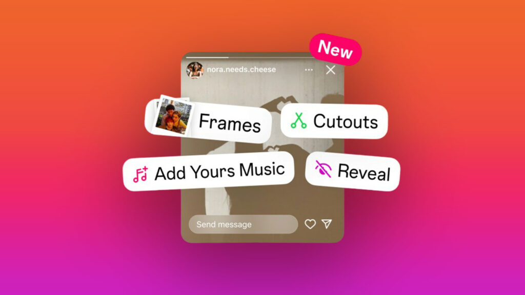 4 attractive stickers were added to the Instagram story